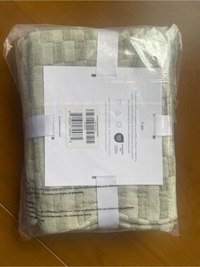 Brooklinen Woven Checkerboard Sham Set in Jade in Standard Size